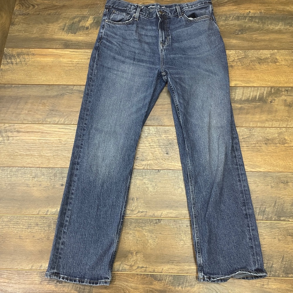 Old Navy Loose Built-In Flex Jeans Dark Wash Blue Straight Leg 18 Plus Womens